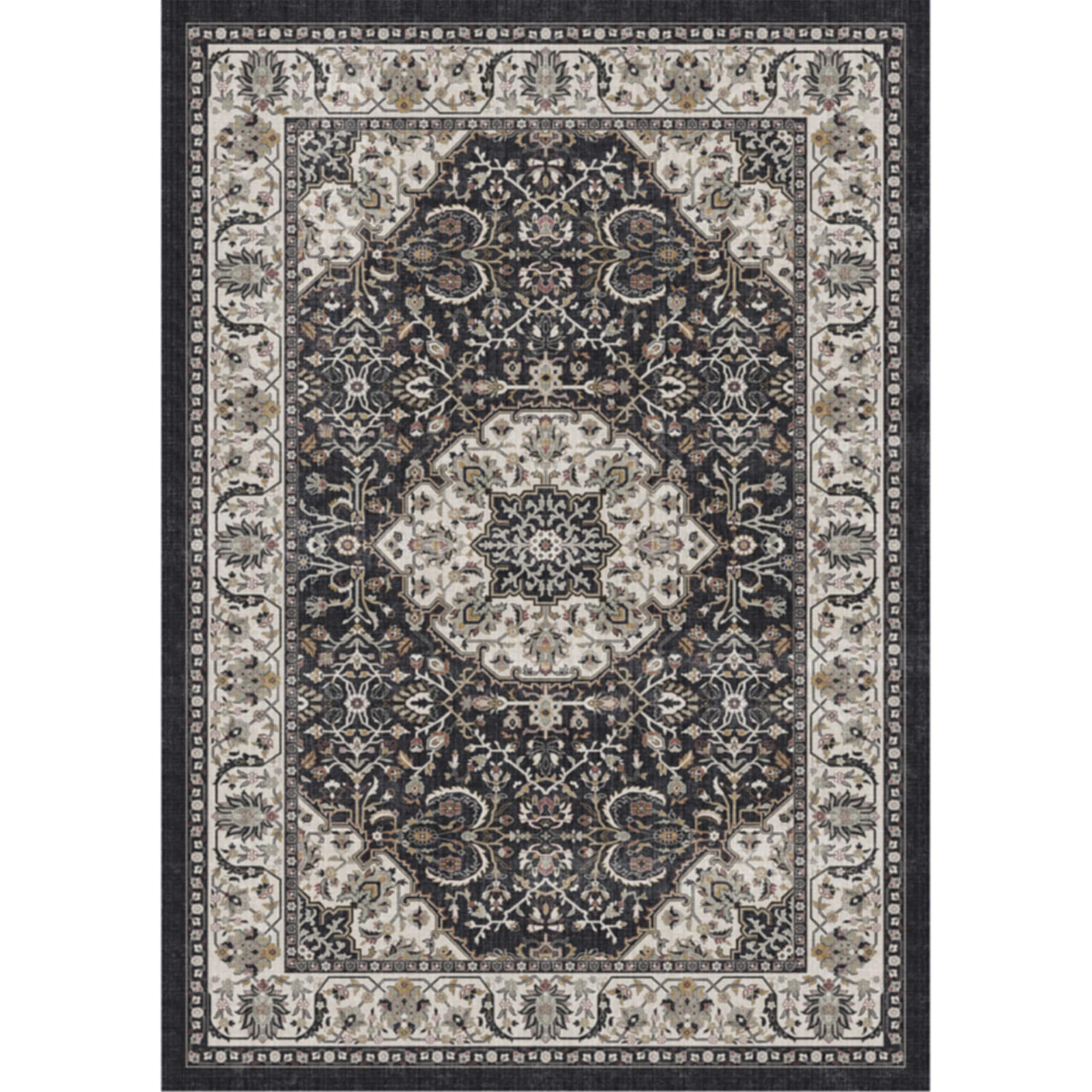 HAOYUNLAI Washable 5x7 Vintage Area Rug Non-Slip Living Room Soft Carpet — image 1