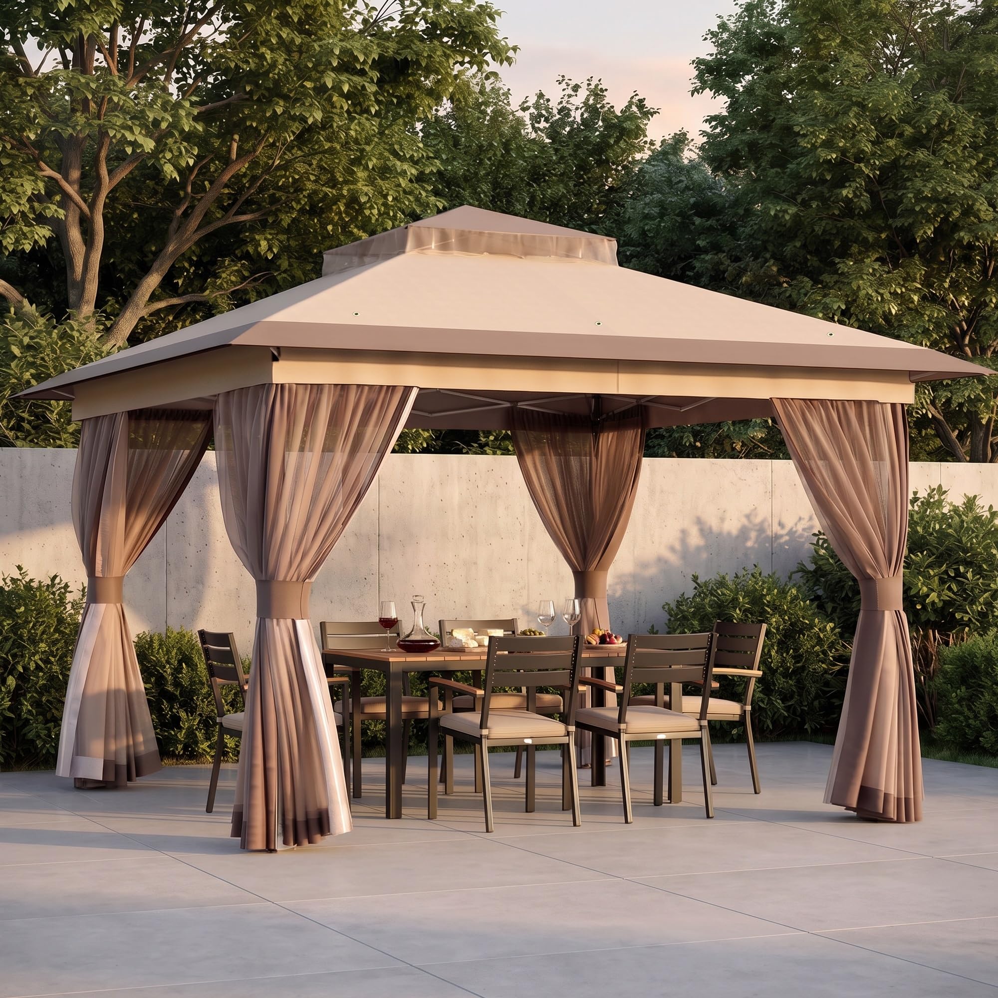 Condition photo showing New/Like New for 13'x13' pop up gazebo canopy tent, pop up canopy with double ventilated roof & mosquito netting, waterproof uv protection pop up tent, portable party tent with backpack