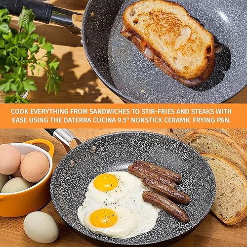 Miniatura 3 de DaTerra Cucina - Sartén antiadherente profesional de 95 pulgadas  Sartén antiadherente de cerámica hecha en Italia  Sartén para saltear sartén de