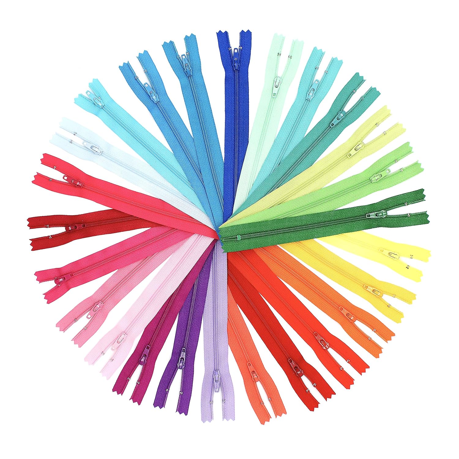 14 Zippers YKK Nylon for Apparel, Pouches,& Craft Projects (MADE IN USA) Assortment of Colors (25 Zippers)