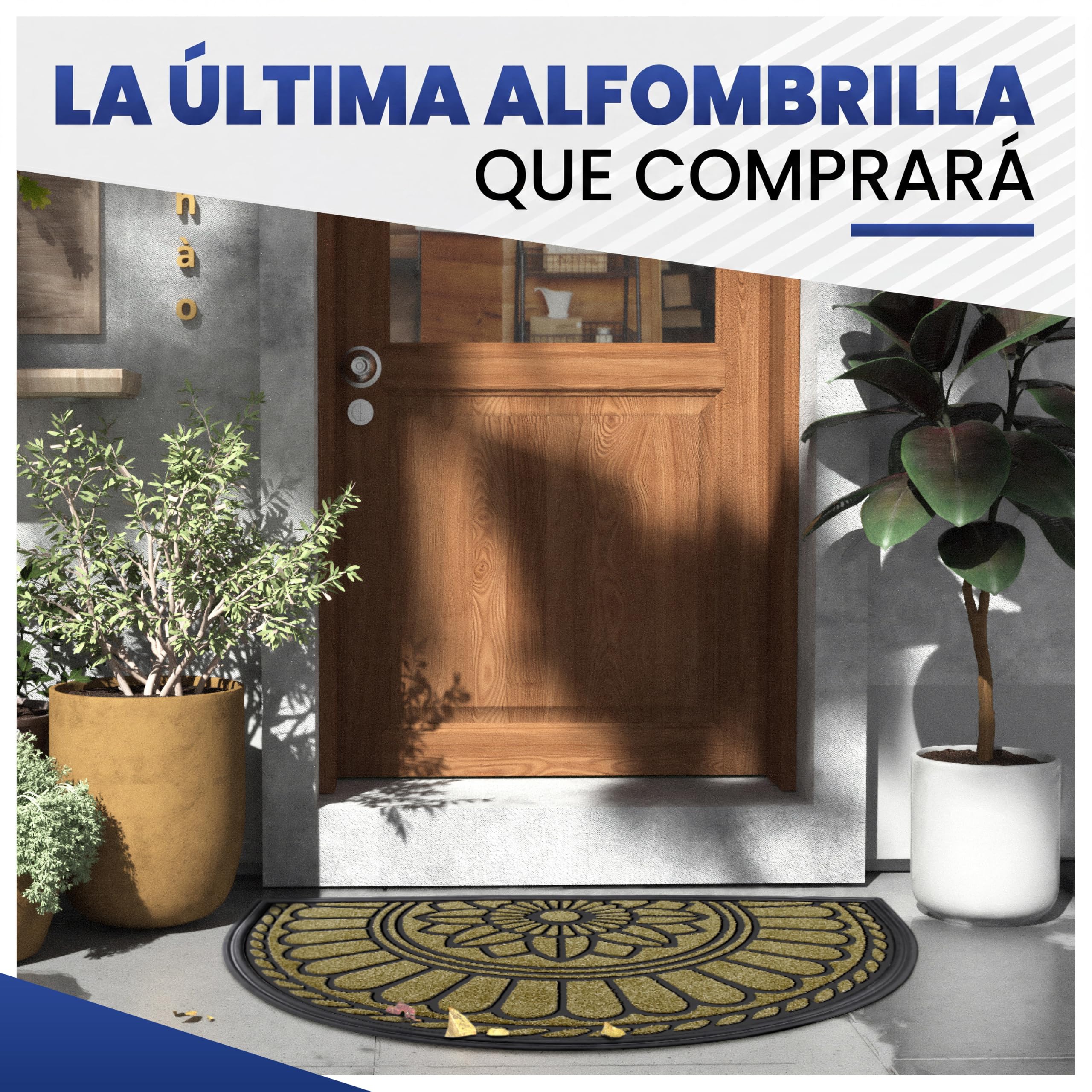 Mibao Felpudo semicircular Exterior - Felpudo Entrada casa Resistente Beige