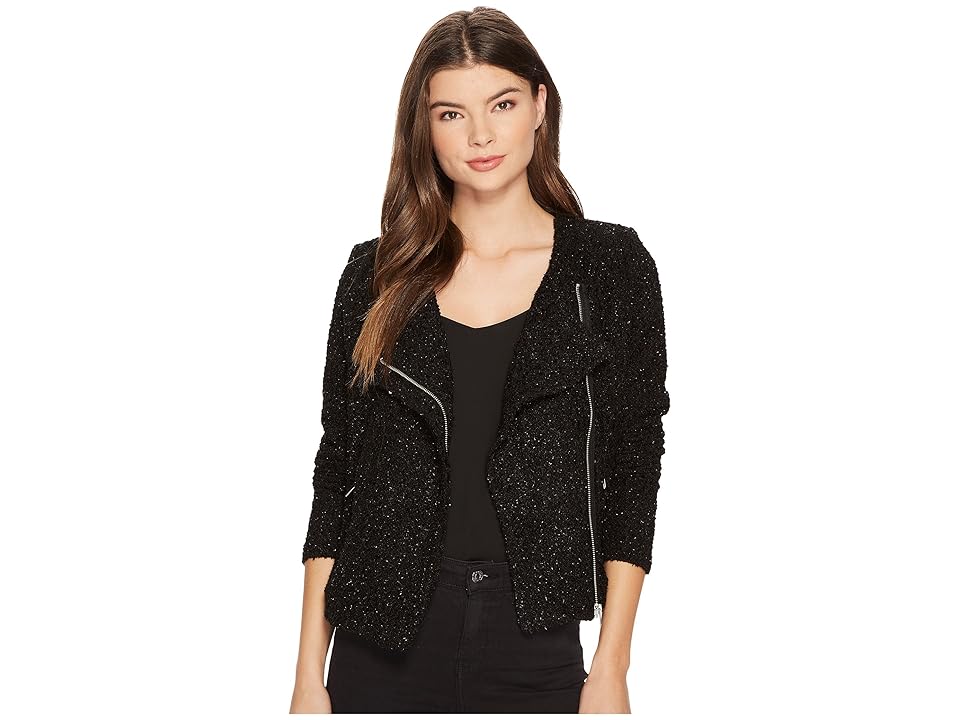 

BB Dakota Bittman Metallic Knit Jacket (Black) Women's Coat