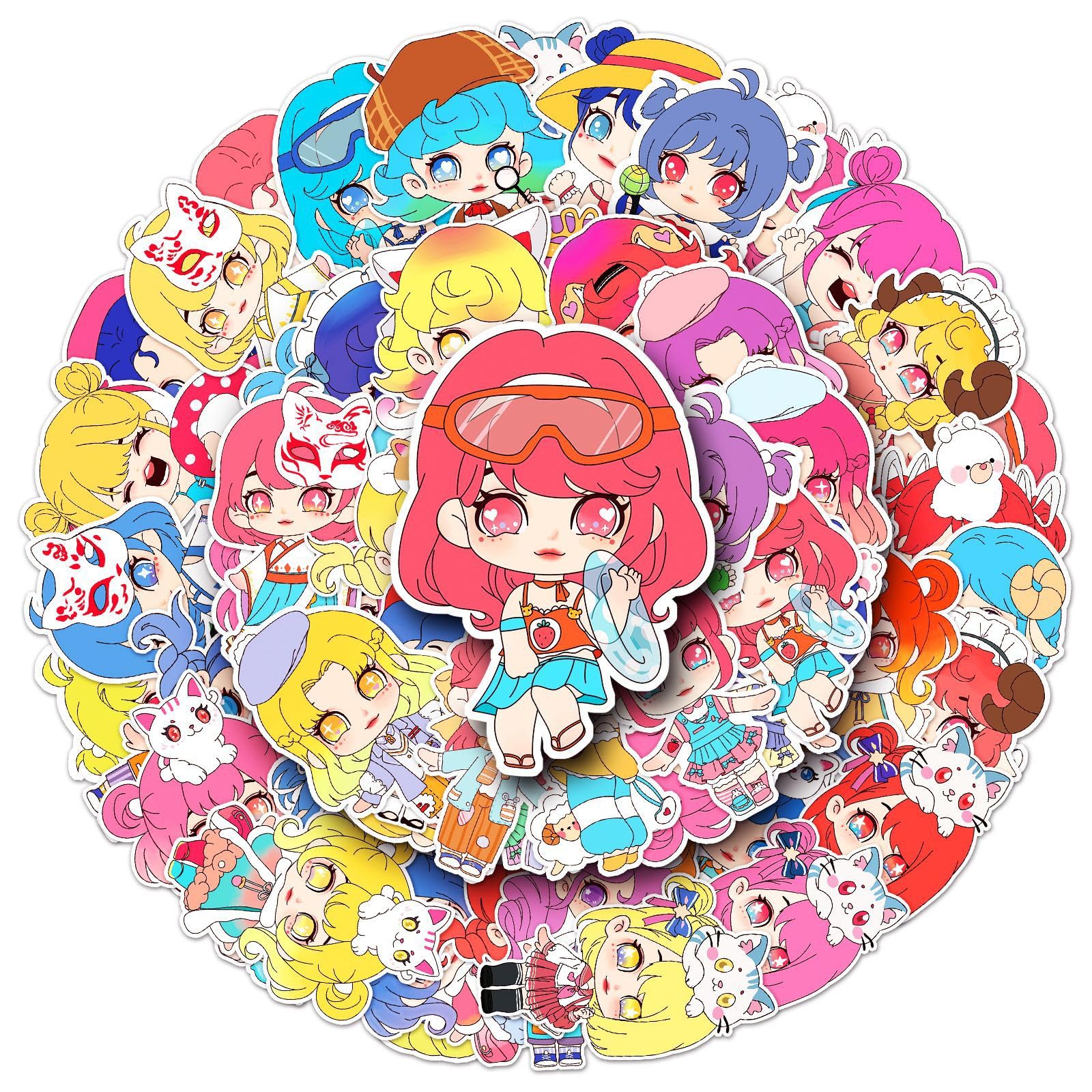 Blind Box Doll Stickers for Laptop (50 PCS),Gift for Children Teens Adults Girl Boys,Waterproof Stickers for Water Bottle,Doll Vinyl Stickers for Scrapbook,Skateboard,Bike,Phone,Dairy