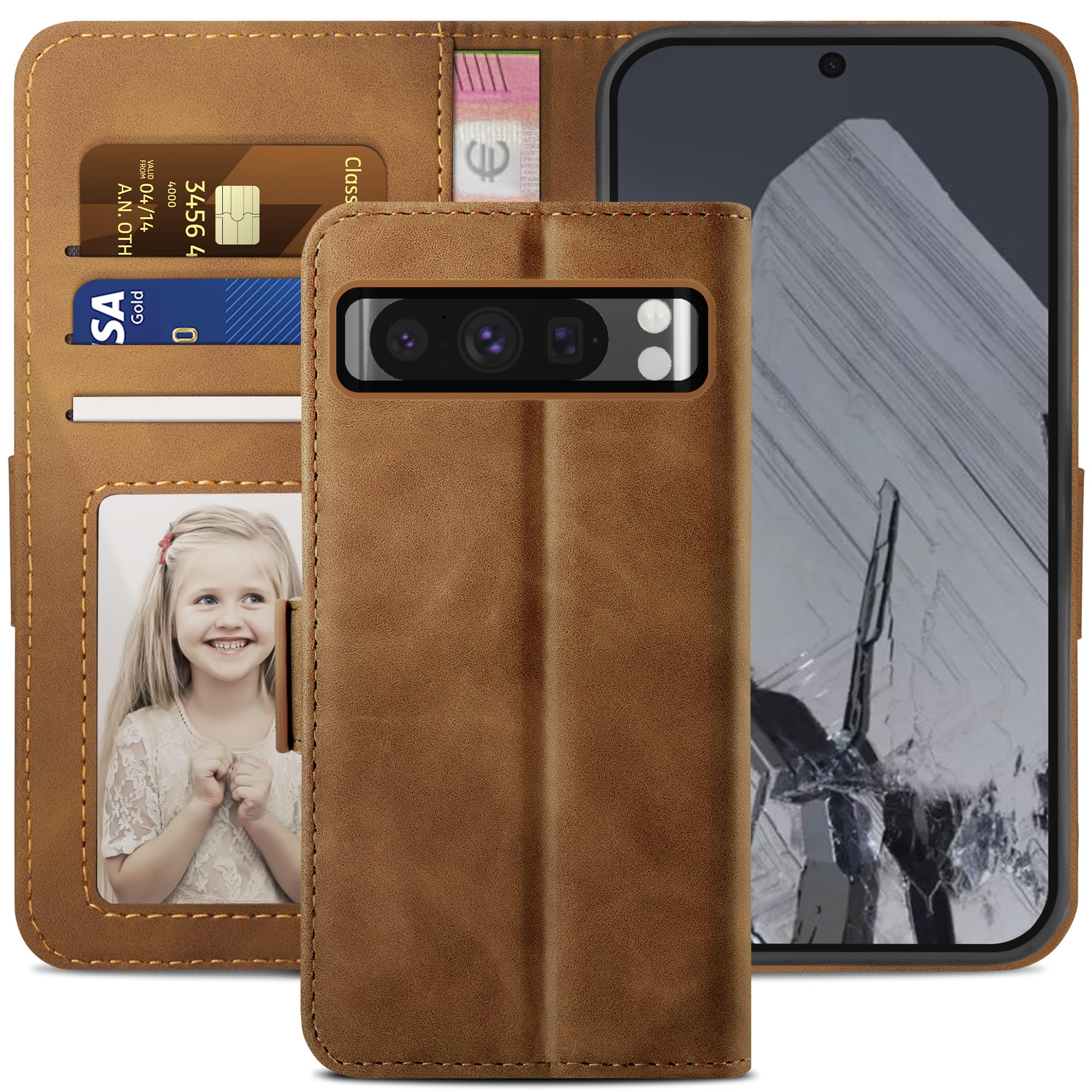 Tough On Google Pixel 8 Pro Case Flip Leather Case