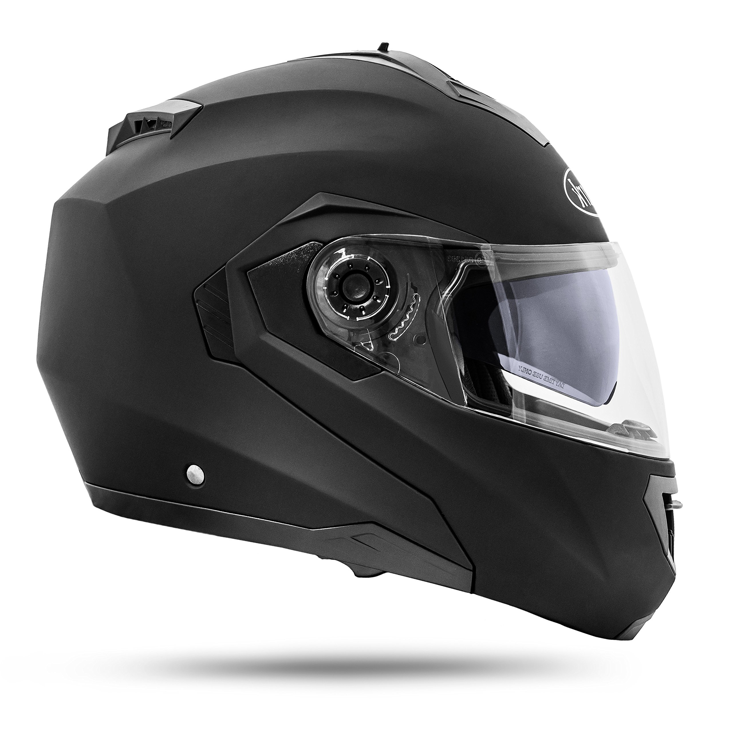 ATO-Moto Montreal Schwarz matt Größe S M L XL Klapphelm mit Doppelvisier System und der neusten Sicherheitsnorm ECE 2205