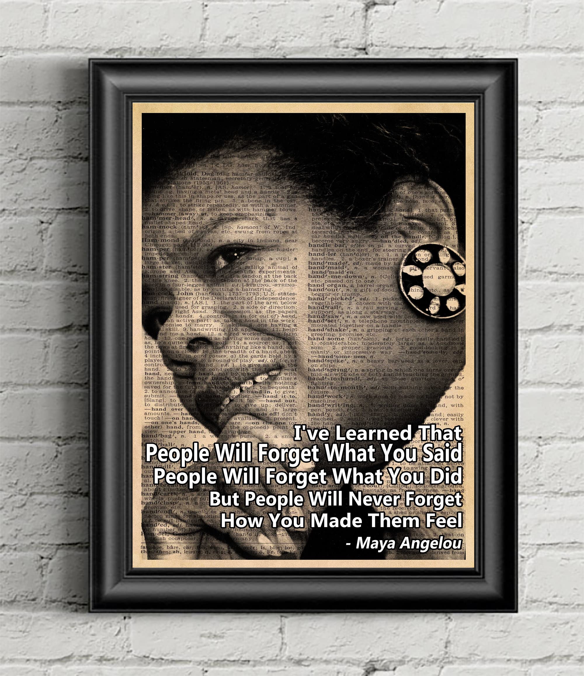 Retro Metal Tin Sign 12x16 Maya Angelou I've Learned That People Will Forget What You Said Vintage Poster African American Poster Maya Angelou Quote Poster Novelty Decorative Crafts