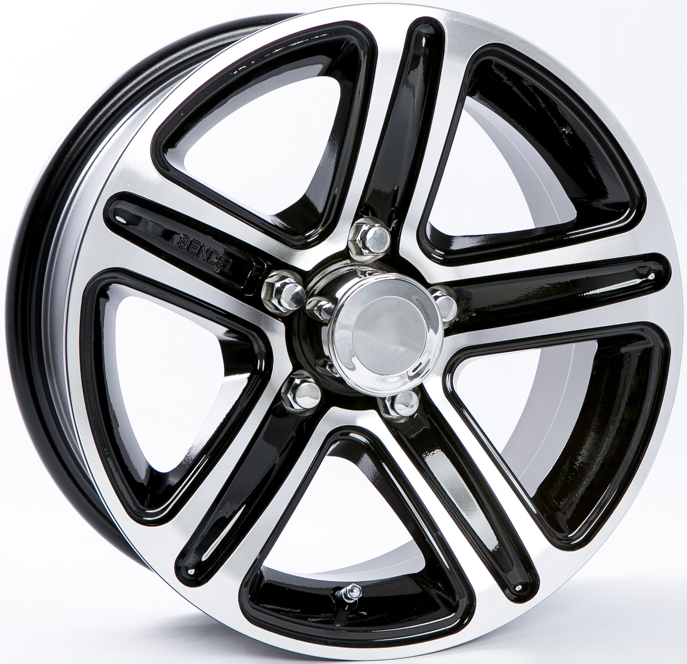 Sendel Wheel14 x 5.5 Sendel T09 Aluminum Trailer Rim Black Machined, 5x4.50 Lug Pattern 2,200 lb Capacity