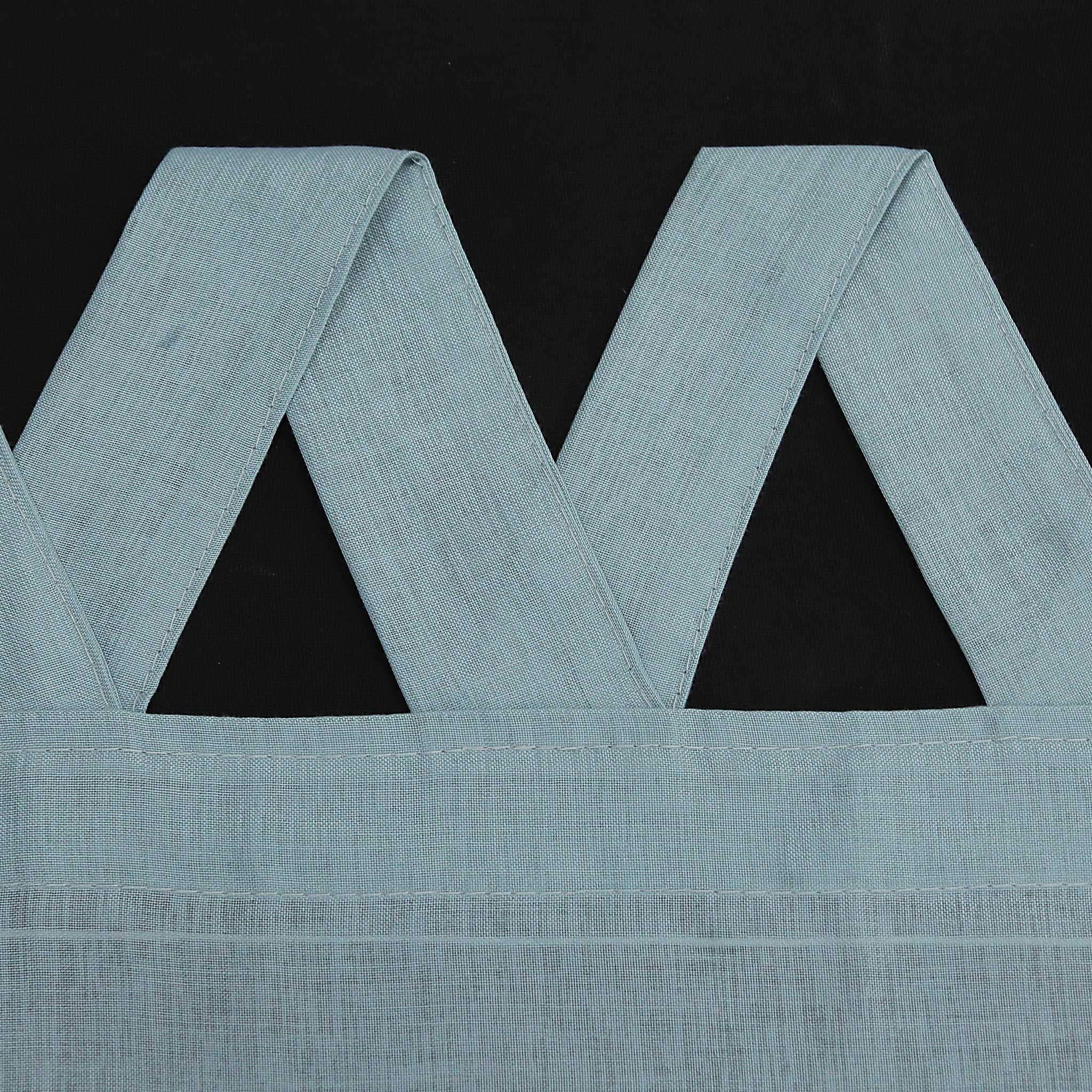 Lniana zasłona rzymska z pętelkami, półprzezroczyste zasłony kuchenne do wystroju wiejskiego domu, turkusowa zieleń, 60 x 140 cm, 1 sztuka