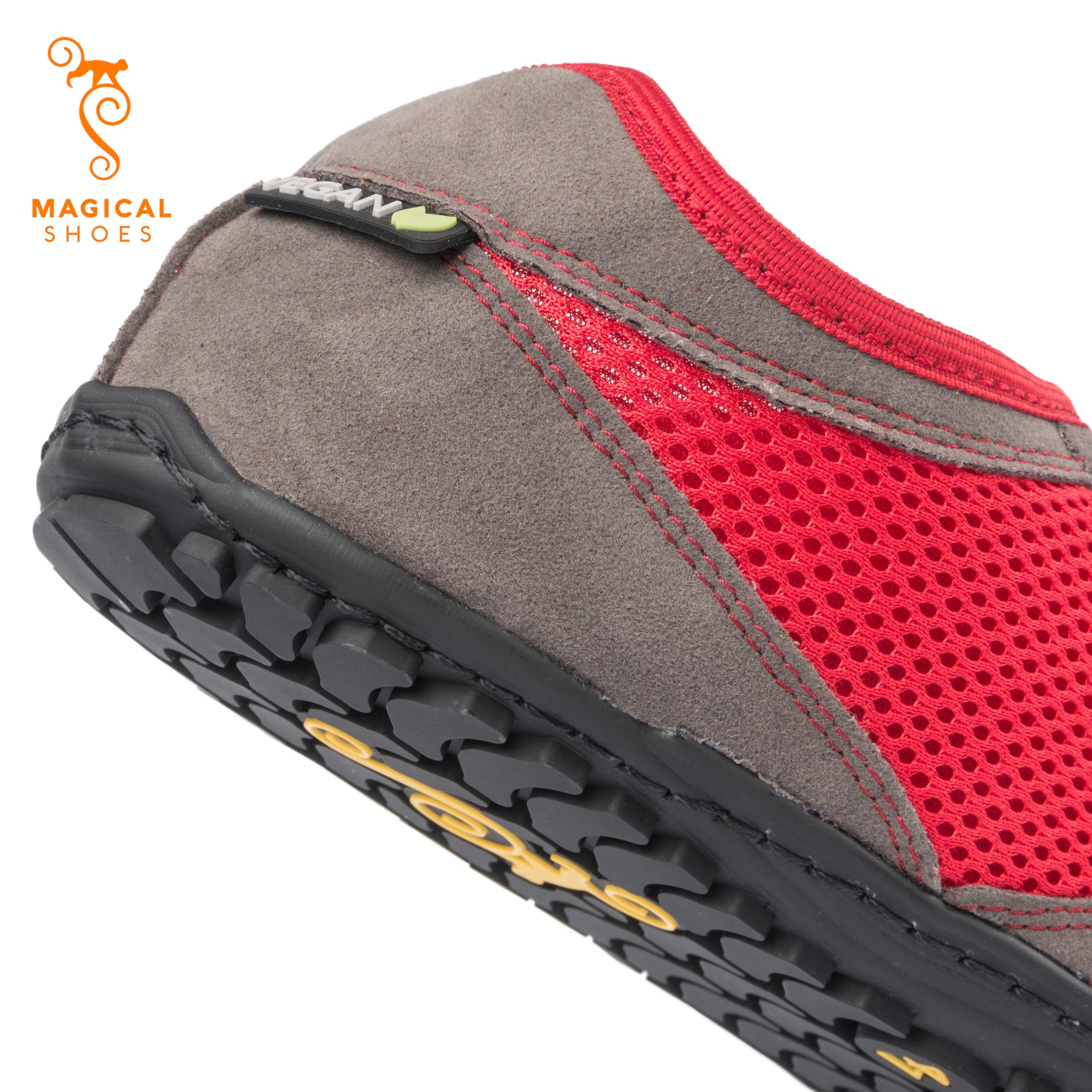 Magical Shoes Męskie Buty Sportowe, Buty Minimalistyczne, Buty Sportowe Zero Drop, Buty na co dzień, Rozmiar 38, Vegan Fire Rot, Explorer 2.0