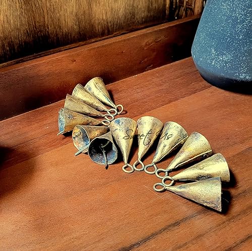 Miniatura 40 de Campanas de cascabel rústico vintage chic de ritmo musical de trineo polar, meditación, trabajo artesanal, recuerdos de fiesta, campanas de vaca