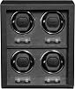 4 Watch Winder for Automatic Watches with Quiet Motor with Multiple Speeds and Rotation Settings Black Gray