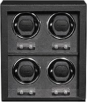 Vista 7 de ROTHWELL Bobinadora de 4 relojes para relojes automáticos con motor silencioso con múltiples velocidades y ajustes de rotación (bronceado/marrón)