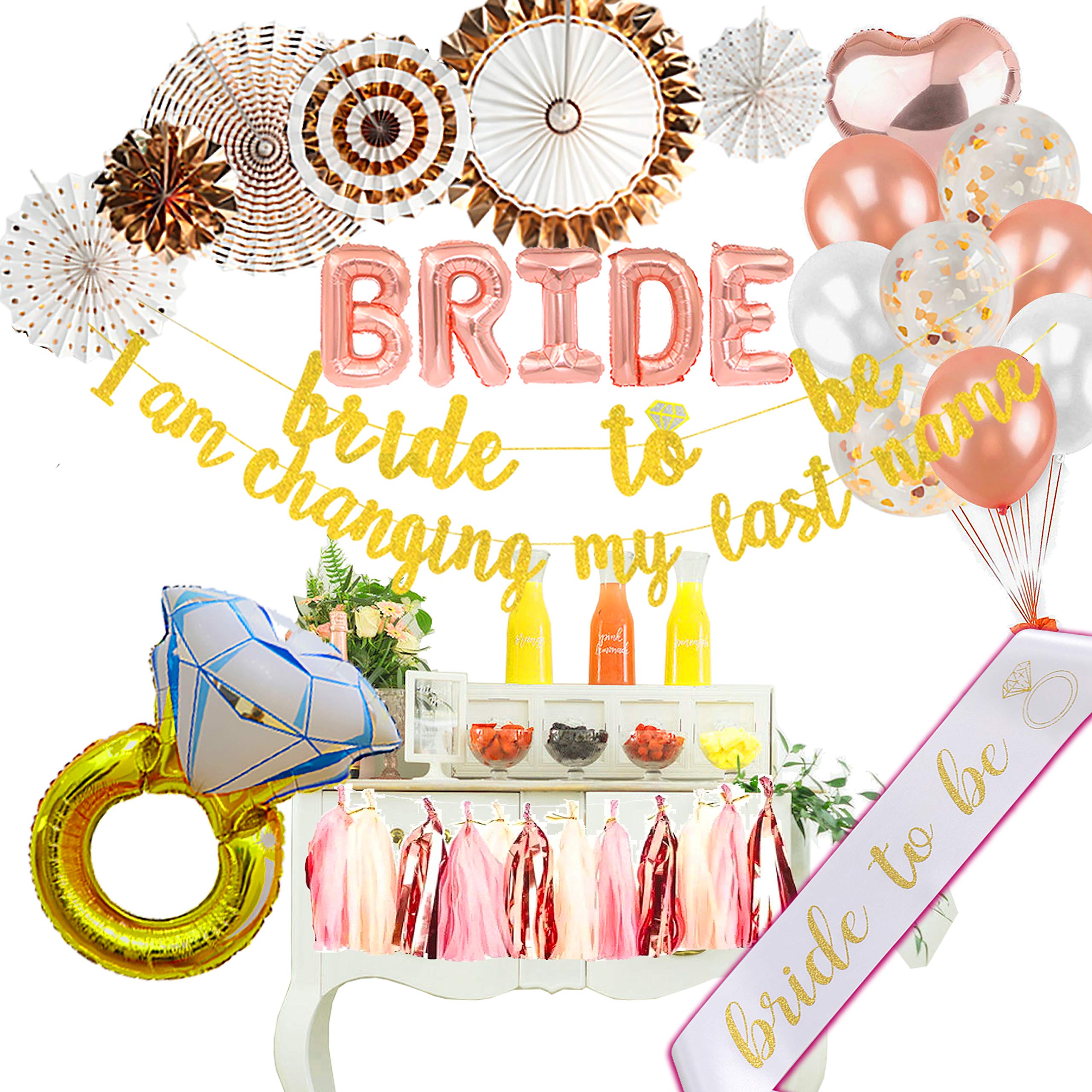 PGN ART Bridal Shower Decorations Rose Gold Wedding Shower Decorations