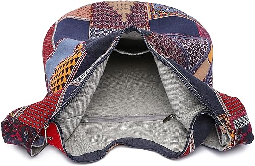 Miniatura 6 de Bolsa de hombro para mujer, de lona en estilo hippiebohemio para llevar cruzada al hombro, disponible en diferentes colores y estampados