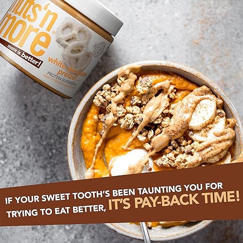 Miniatura 18 de Nuts 'N More - Mantequilla de maní con pretzel de arce y chocolate, completamente natural, alta en proteínas y baja en carbohidratos y azúcar, sin