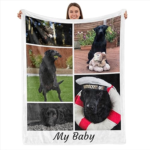 Miniatura 41 de Manta de fotos personalizada para hija, hijo, manta de cama de franela suave, regalo de cumpleaños o boda (9 fotos, 60 x 50 pulgadas) 9 fotos,1