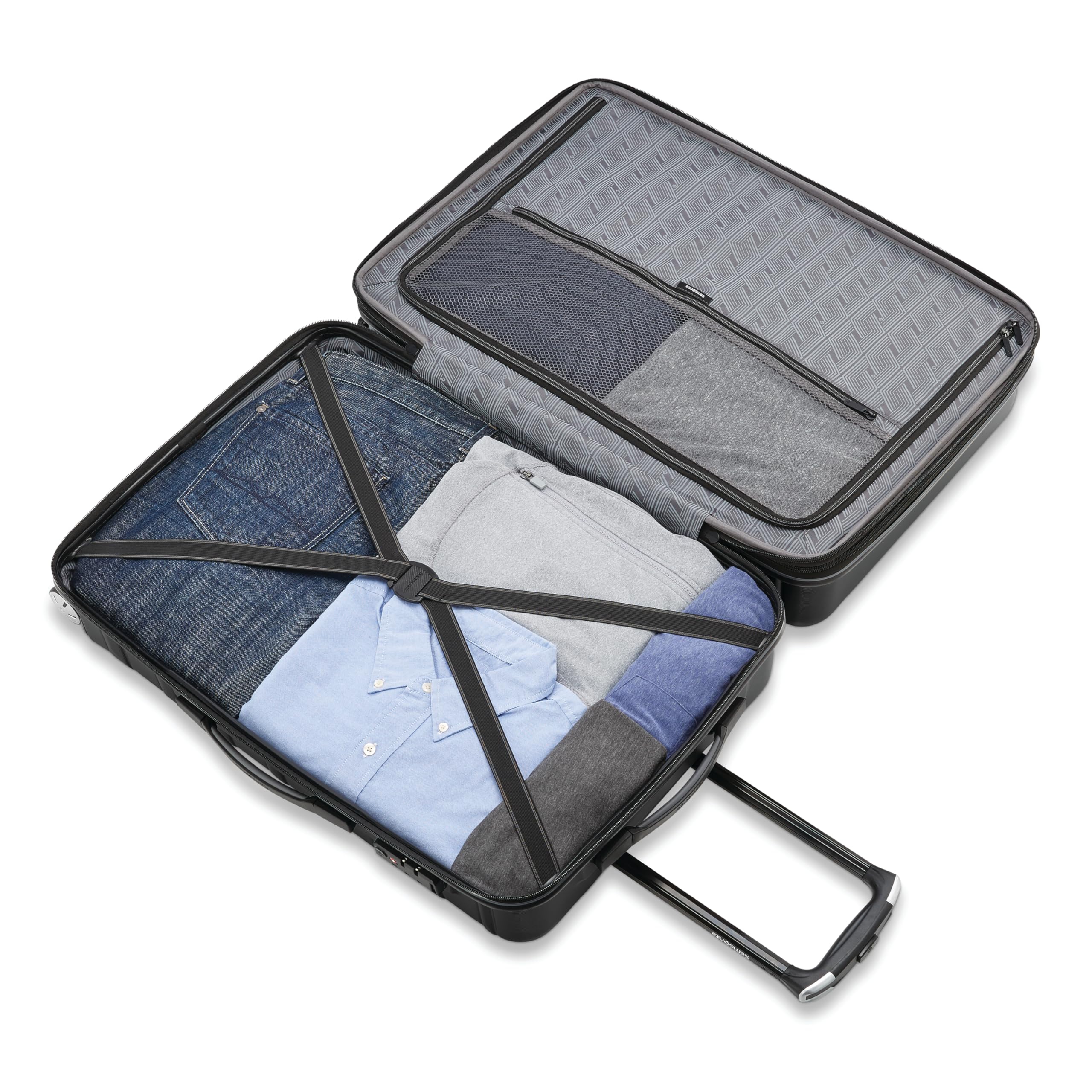 Samsonite Omni 2 Hardside rozszerzalny bagaż z kołowrotkami spinningowymi, Północny Czarny, 3-Piece Set (CO/MED/LG), Omni 2 Hardside rozszerzalny bagaż z kołami obrotowymi