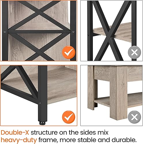 Miniatura 6 de Yaheetech TV Stand for TVs up to 65 Inch, Industrial Entertainment Center with Storage Compartments, Media TV Console for Living Room, Gray