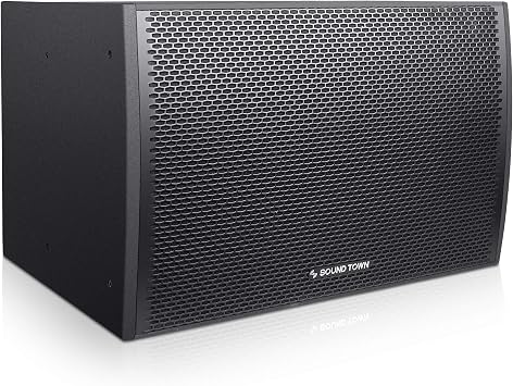 Sound Town All-Weather 15 Water-Resistant Passive Line Array Subwoofer with 15 Aluminum Woofer and 4 Voice Coil, Black ZETHUS-IP115S