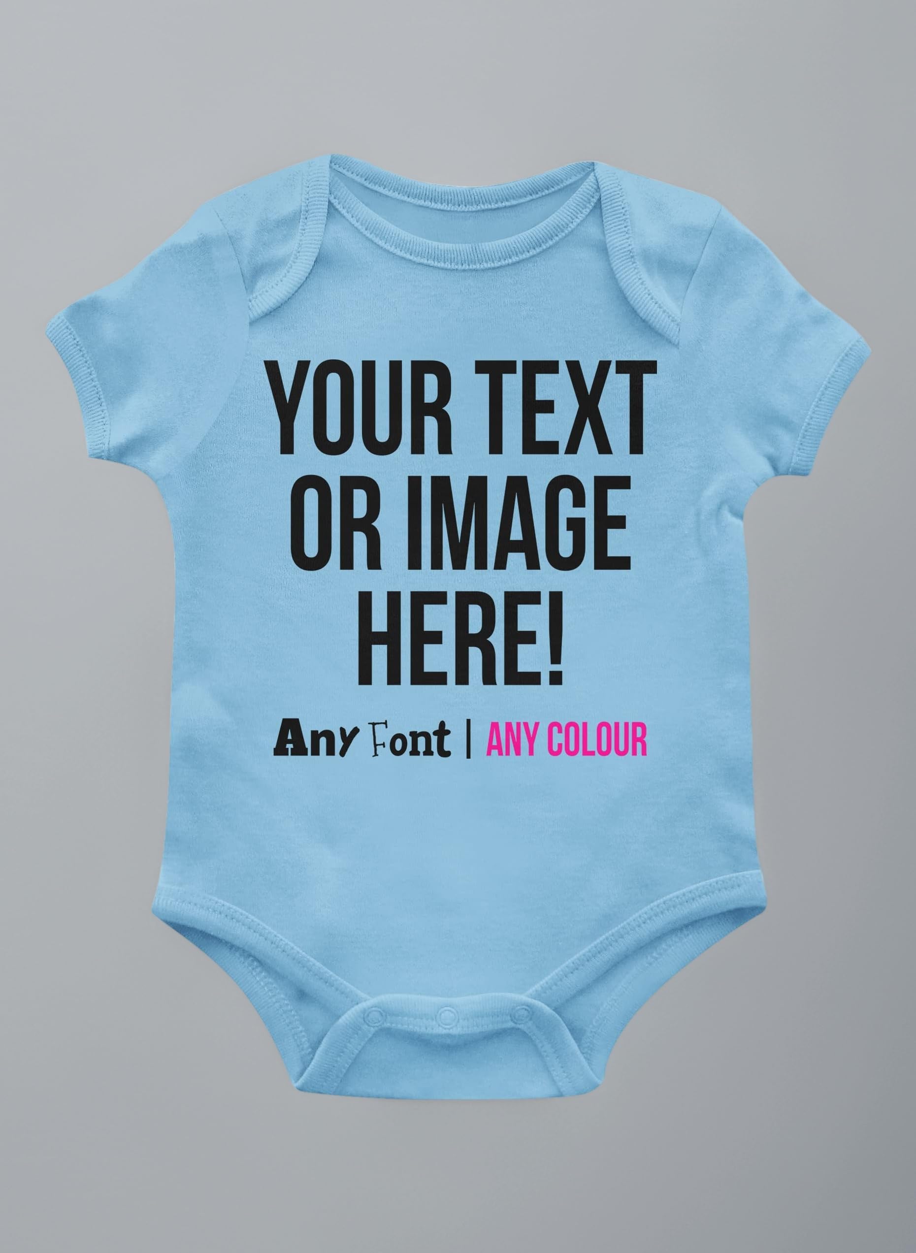 Personalised Babygrow Vest Any Text Image Colour Baby Sleepsuit Boy Girl