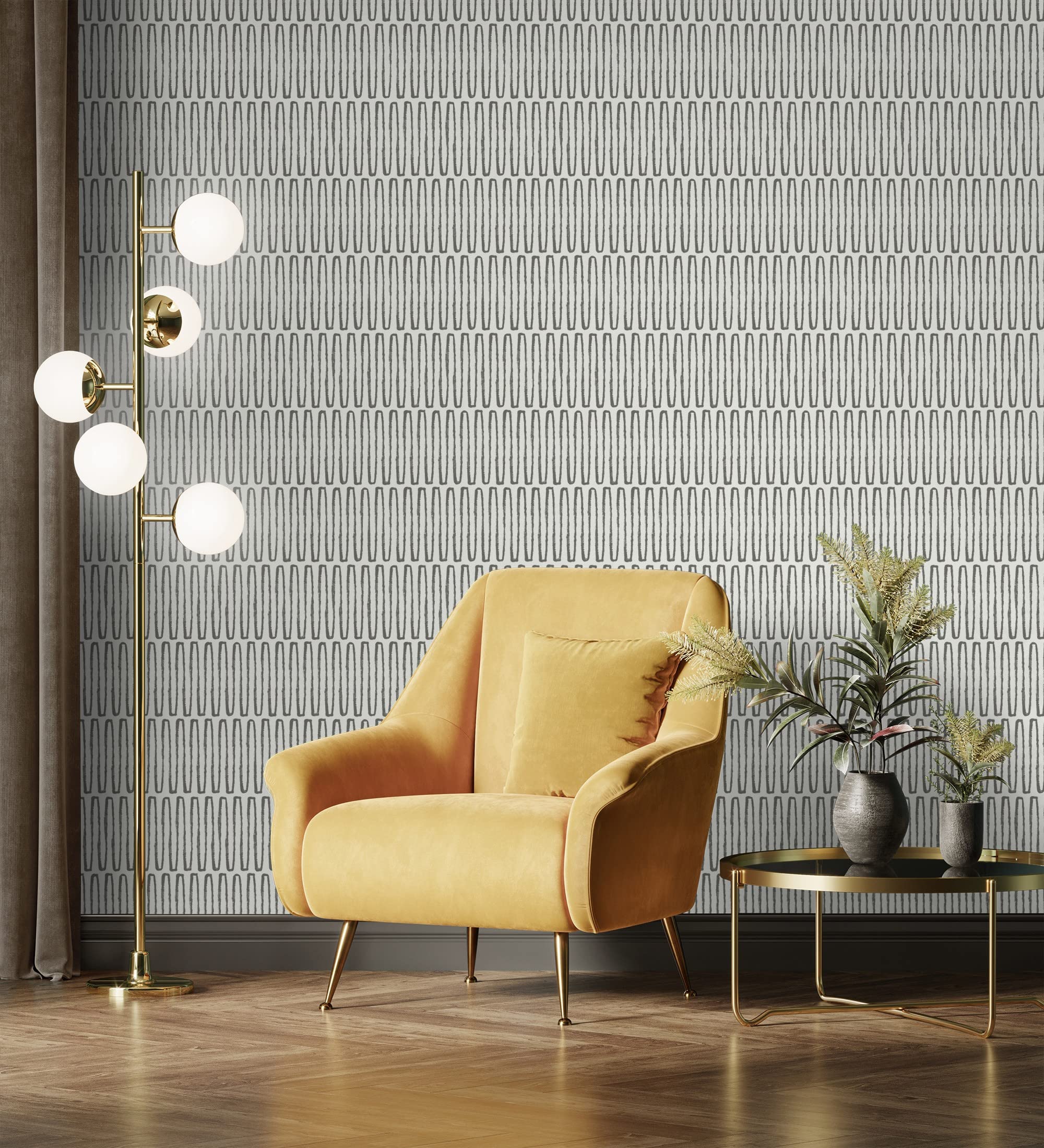 GAULAN 682038 - Papel pintado vinílico ecológico étnico diseño geométrico africano negro para pared salón cocina baño dormitorio pasillo - Rollo de 10 m x 0,52 m