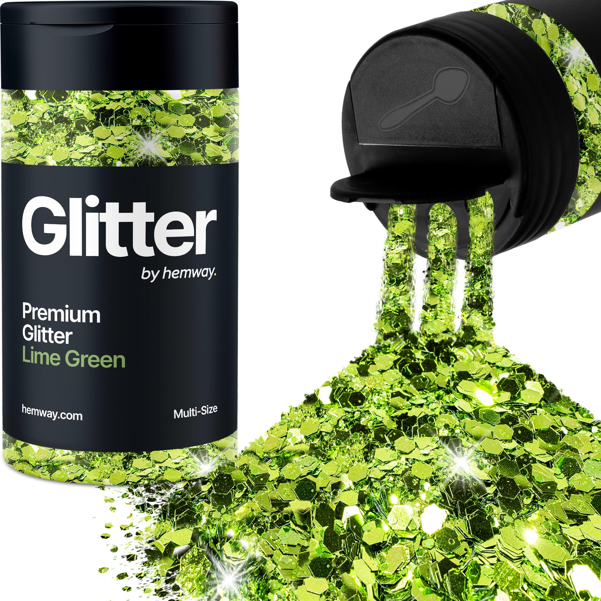 Hemway Lime Green Glitter Shaker