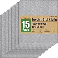Vista 50 de Homaxy Paños de cocina suecos para cocina, paquete de 10 paños de esponja de celulosa reutilizables y lavables, toallas de papel absorbentes y sin