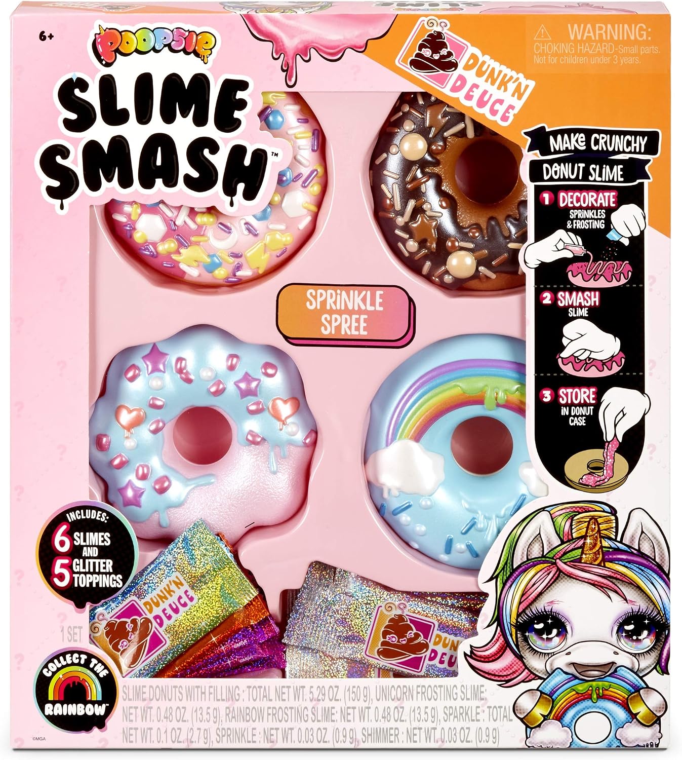 Poopsie Slime Smash Sprinkle Spree with Crunchy Donut Slime, Multicolor