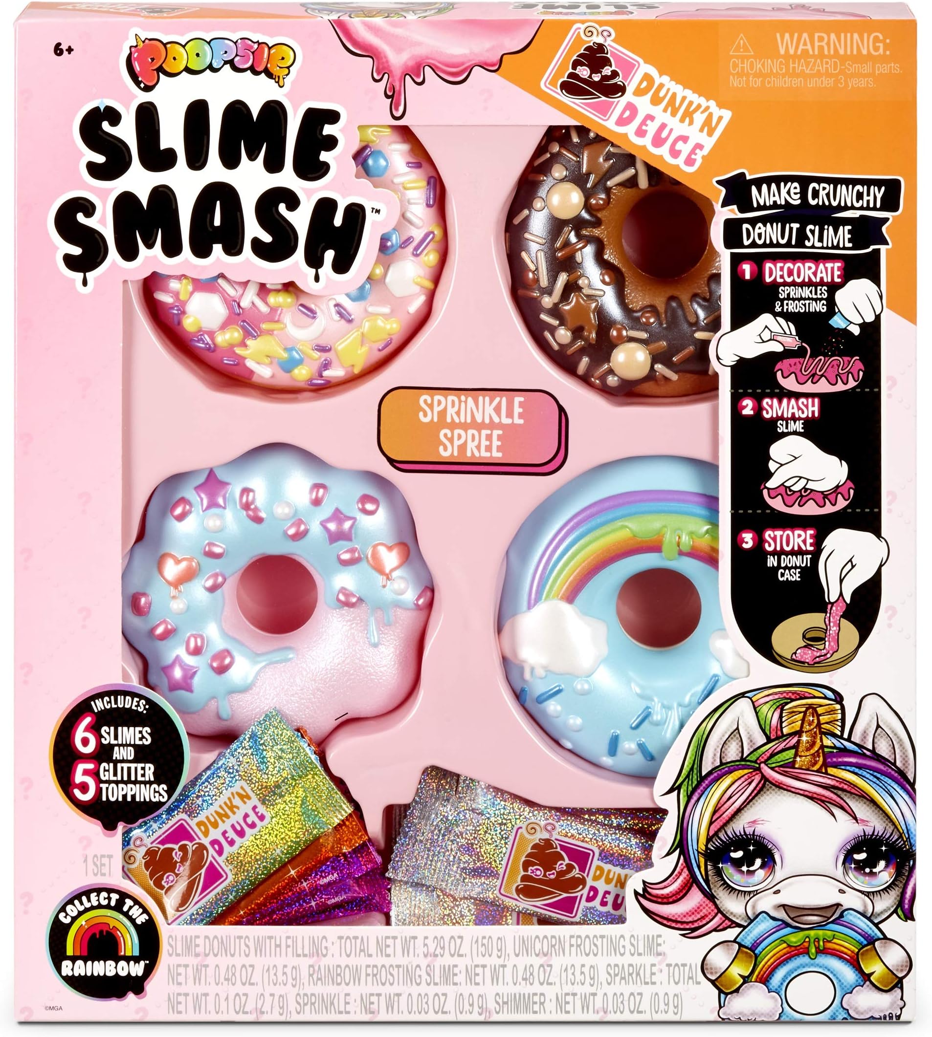 Poopsie Slime Smash Sprinkle Spree with Crunchy Donut Slime, Multicolor