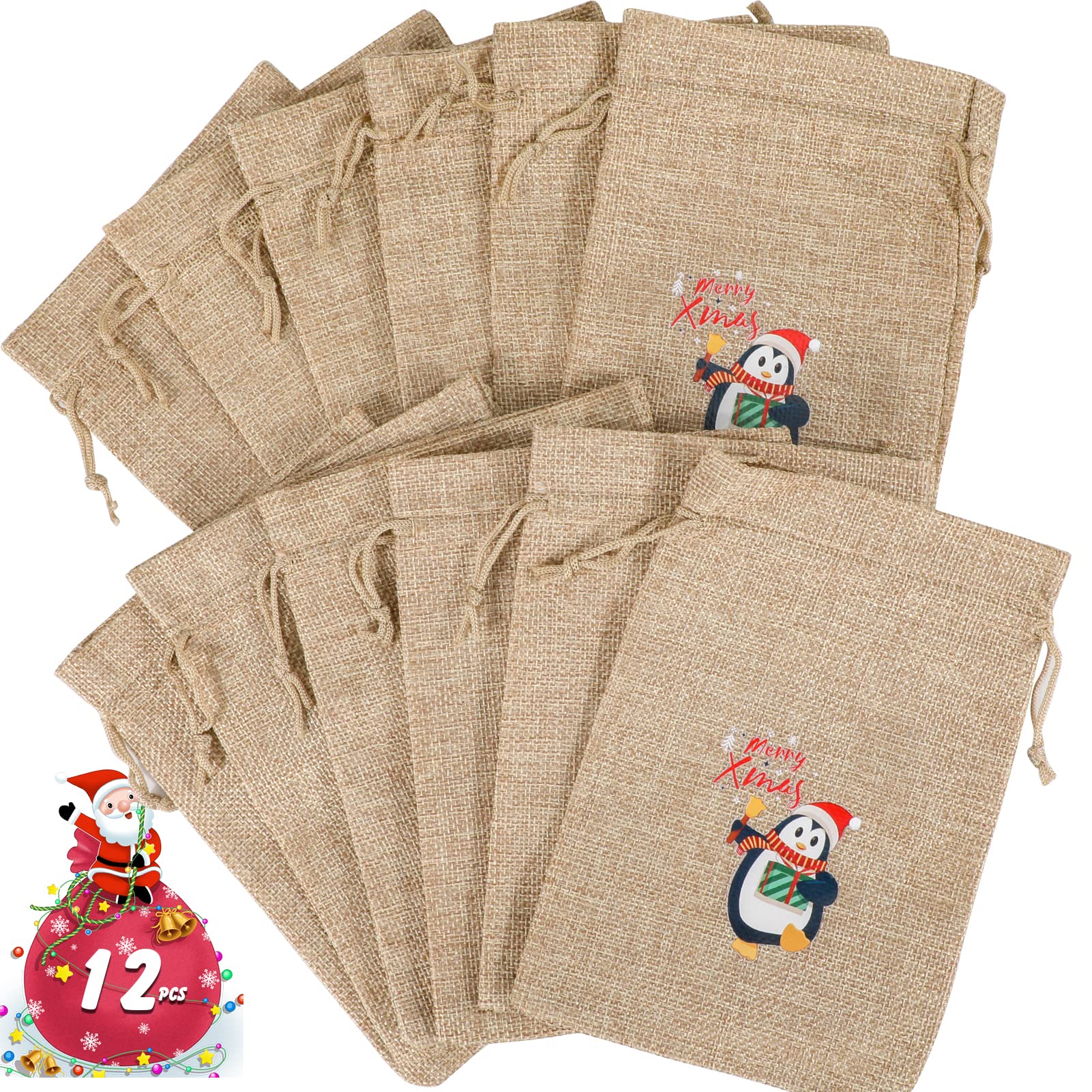Hopttreely 25 sacchetti regalo in iuta con coulisse, 12,7 x 17,8 cm