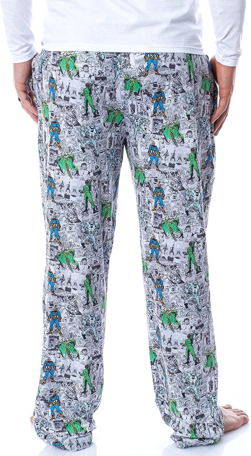 Marvel Mens' Comic The Avengers Villain Vintage Comic Sleep Pajama Pants - Image 4