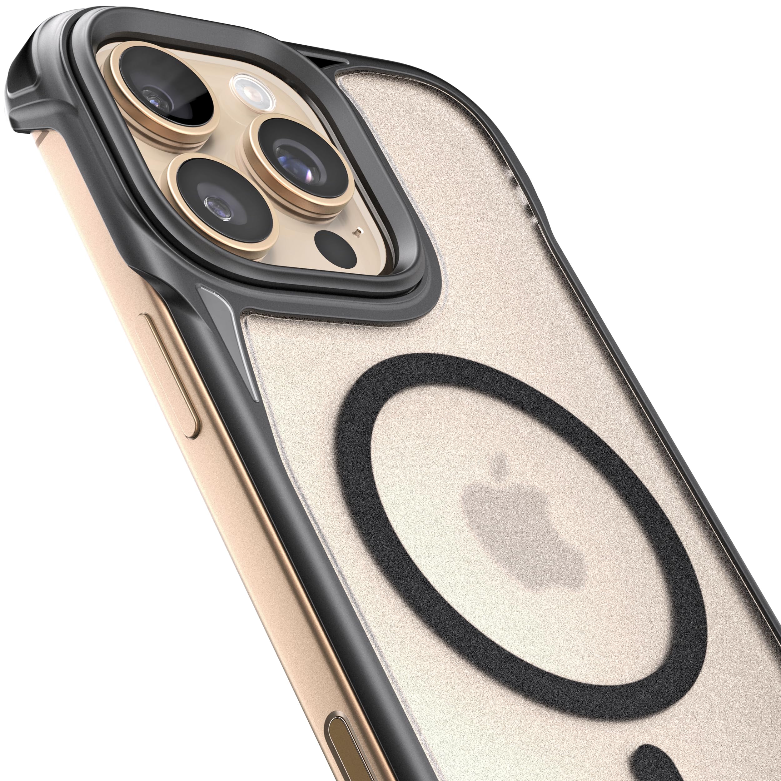 REBEL Custodia trasparente per iPhone 16 Pro Max [serie Frosted Flex] Lati esposti per il comfort, forte compatibile con MagSafe, texture opaca, protettiva antiurto, custodia senza cornice aggiornata,