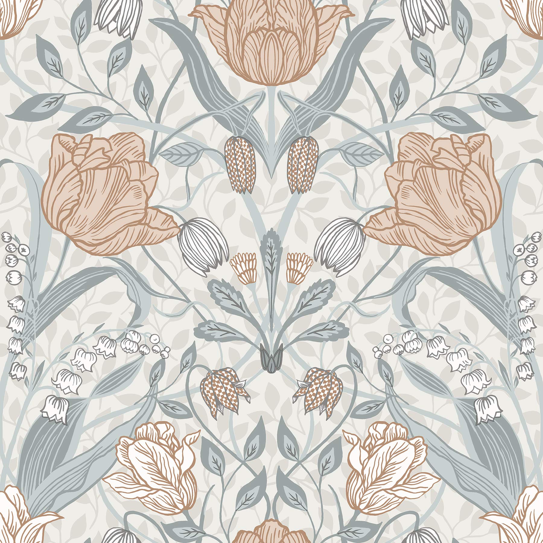 Papier peint floral Tulipa A-Street Prints 2948-33005 blanc cassé pour salon lumineux