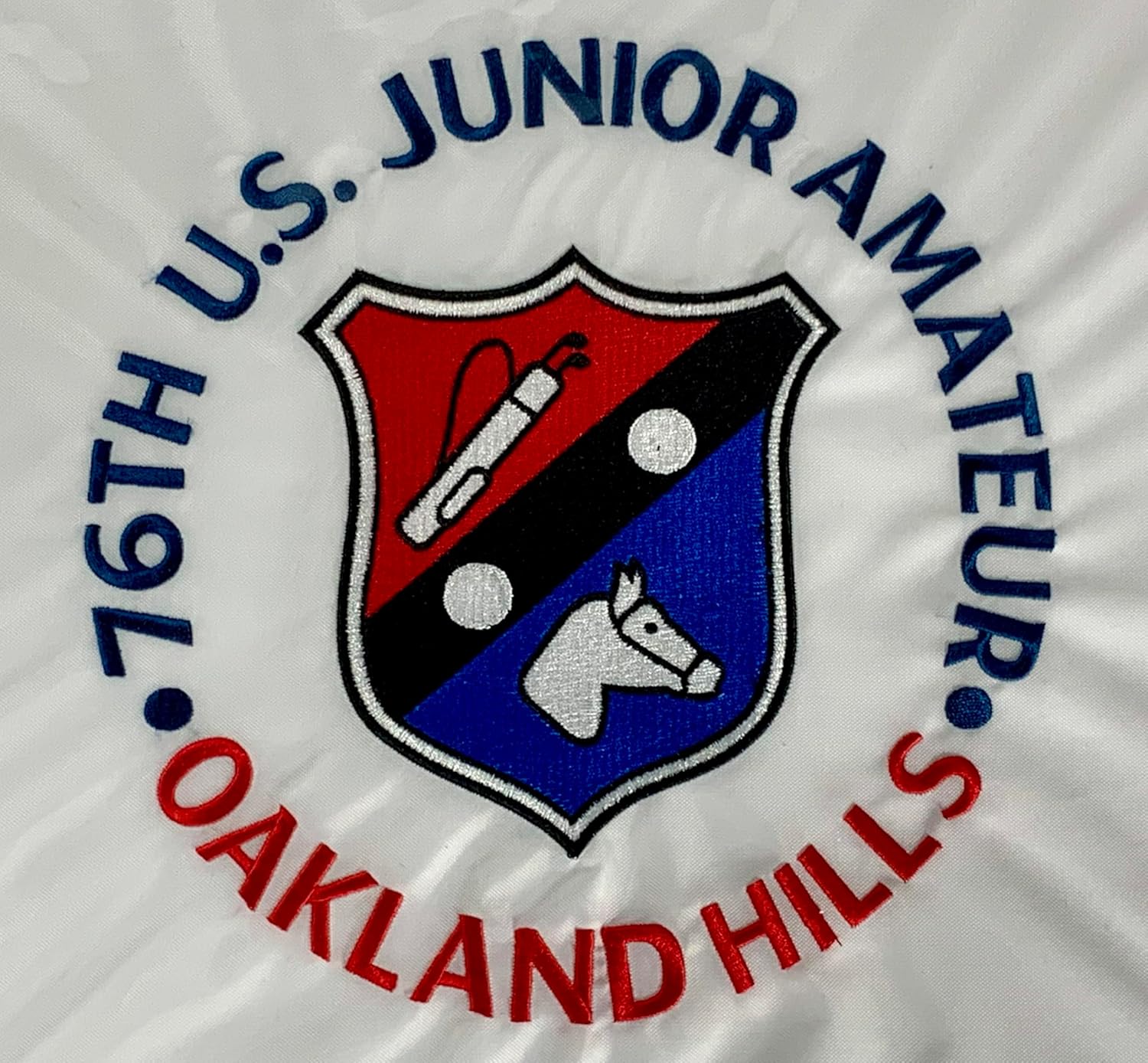 2024 US Junior Amateur Flag Oakland Hills golf white embroidered pin flag new