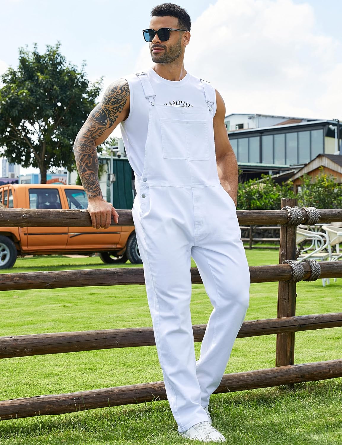 Overalls for Men Fashion Coveralls Work Utility Denim Women Bib Jumpsuit with Pockets - Image 3