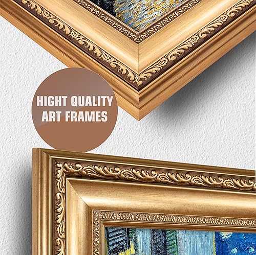 Miniatura 831 de A&T ARTWORK The Starry Night de Vincent Van Gogh. Tamaño del marco: 36 x 30 pulgadas, tamaño de la imagen: 30 x 24 pulgadas, reproducciones clásicas