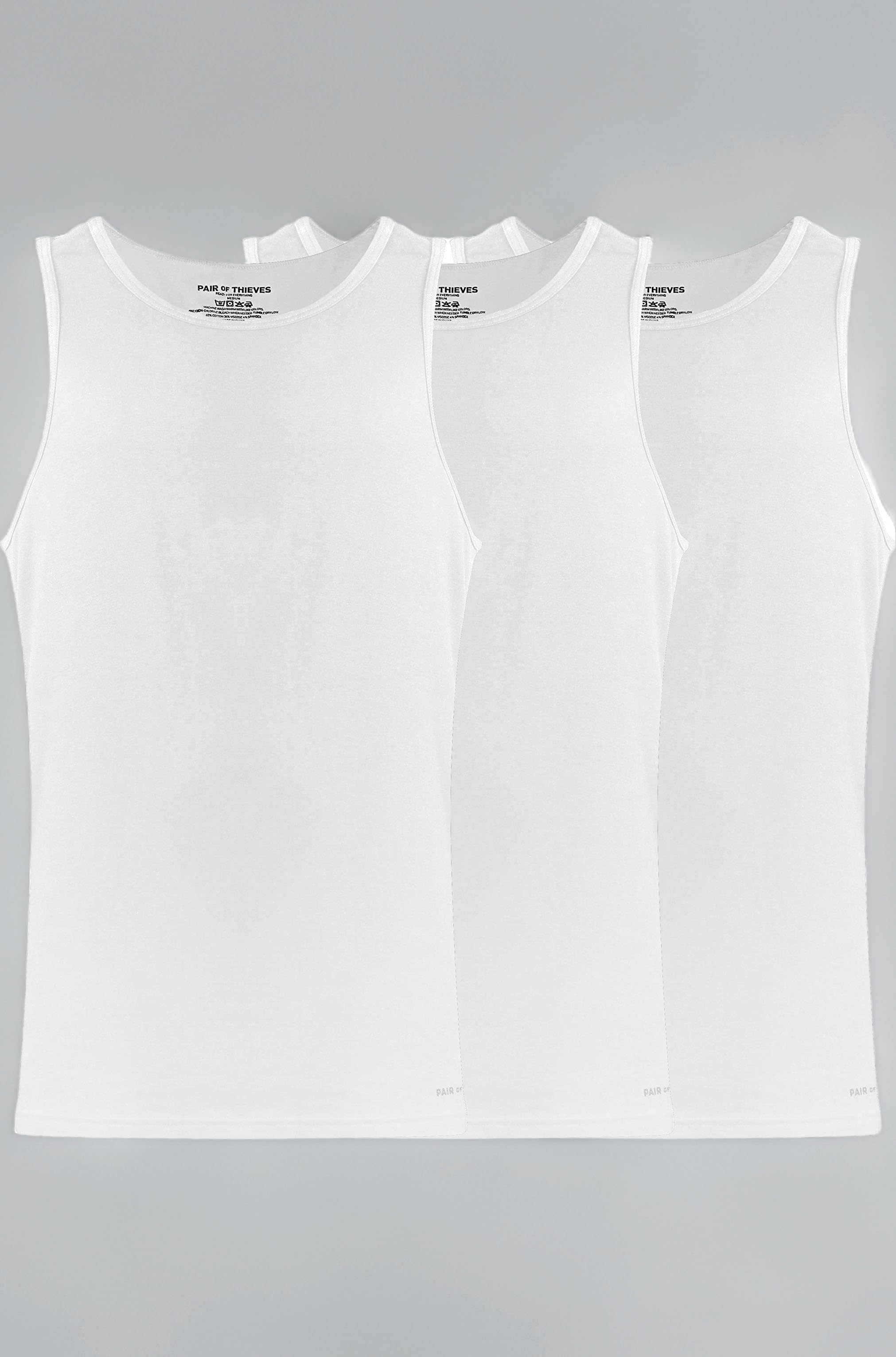 Slim Fit Men’s Tagless Tank Tops, 3 Pack Ultra Soft, Breathable Sleeveless A-Shirt for Men, AMZ Exclusive
