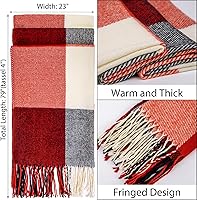 Vista 2 de Loritta Bufanda para Mujer de Moda Larga a Cuadros Chales Envolturas Cuadrícula Grande Invierno Cálida Enrejado Bufandas Grandes Regalos