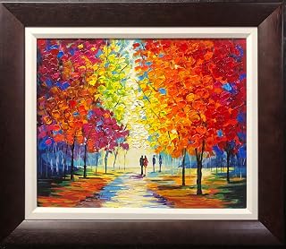 Slava Ilyayev Autumn Stroll Hand Signed Limited Edition Serigraph on Wood ART