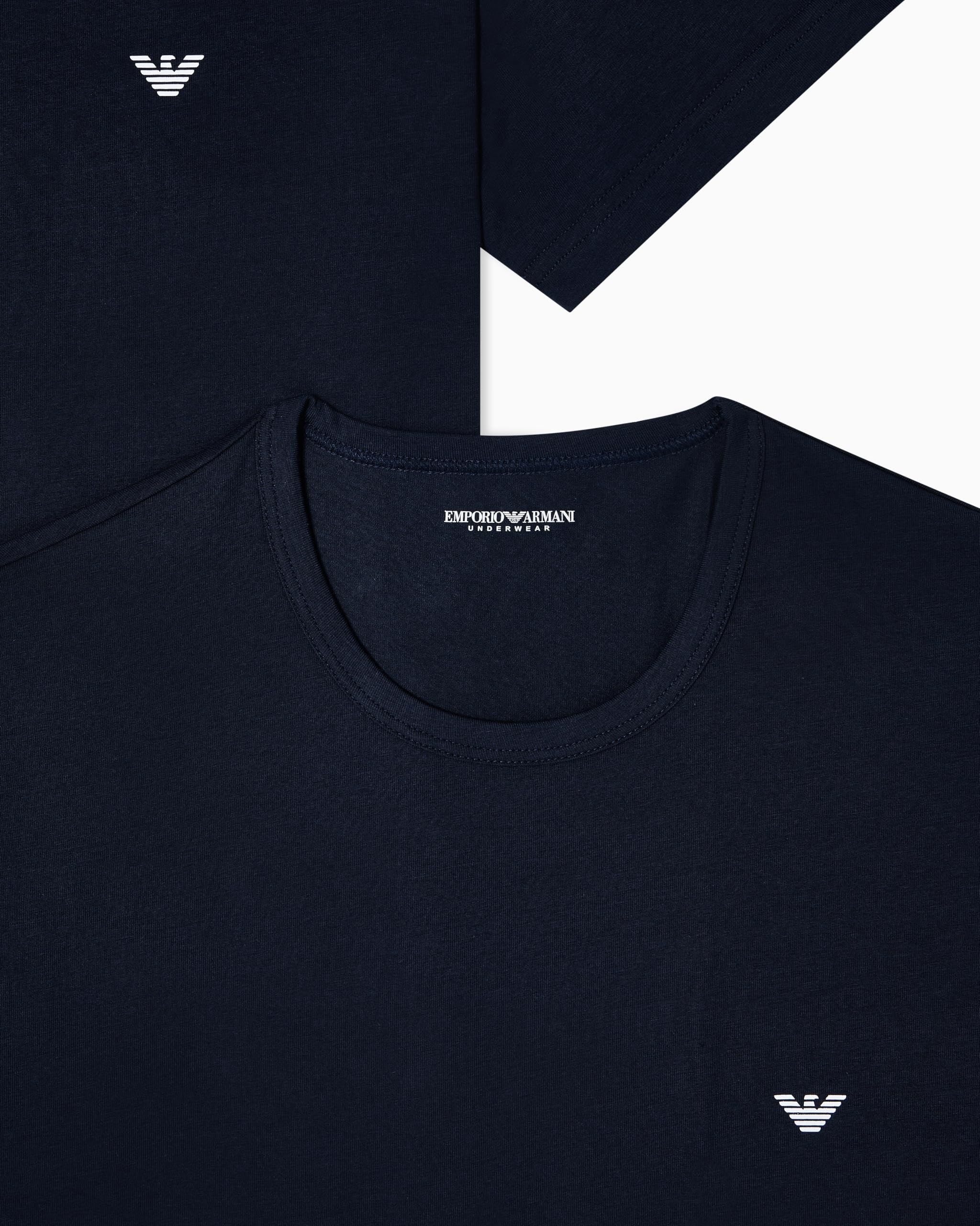 Emporio Armani Mens Cotton Crew Neck T-Shirt 3-Pack product thumbnail 6