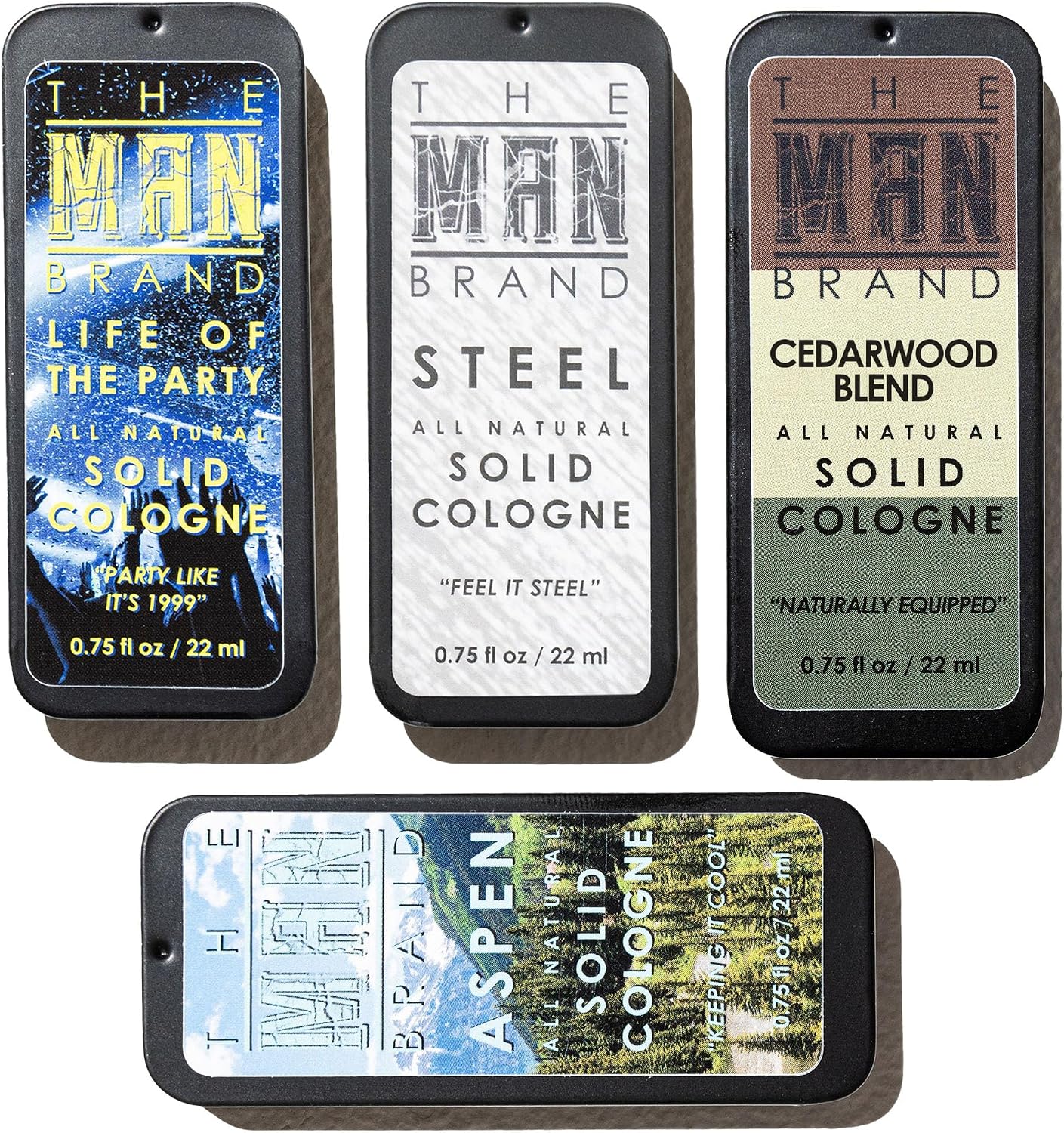 The Man Brand Solid Cologne Sample Set - (Fellowship Solid Cologne Man Sampler Pack - 4 Pack - 0.75 oz each)
