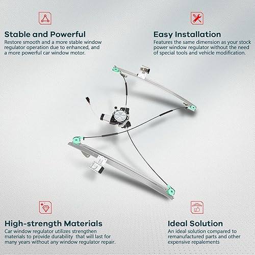 Miniatura 9 de FINDAUTO 748-619 Elevalunas delantero izquierdo del lado del conductor para 2005-2010 para Chrysler 300,2006-2009 para Dodge Charger, 2005-2008 para