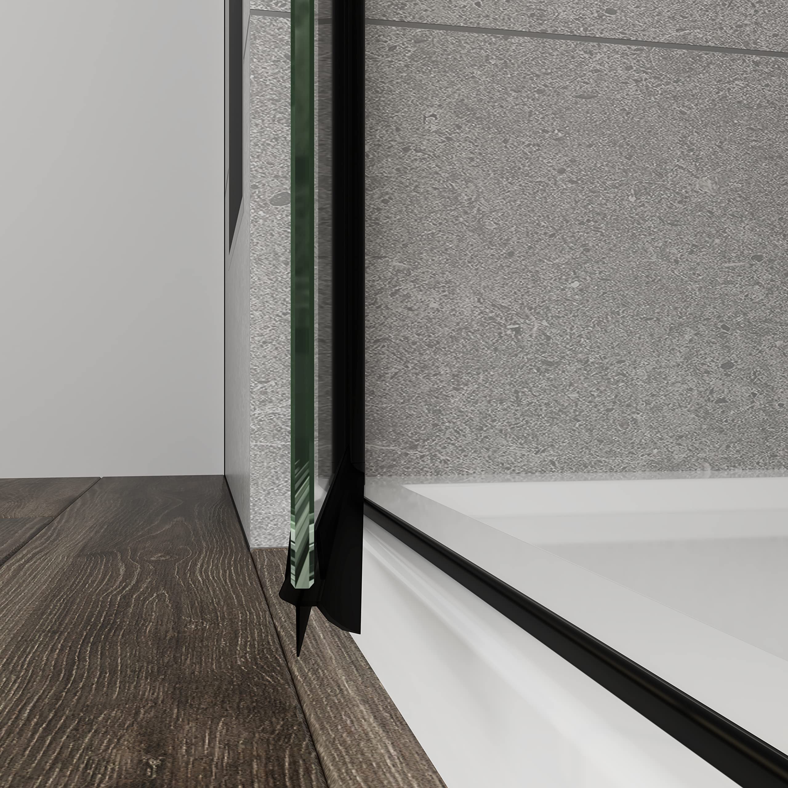 2 Stück Duschdichtung Schwarz – 80 Cm, Für Glasdicke 7-8 Mm – Abdichten, Spritzwasserschutz Für Duschtür