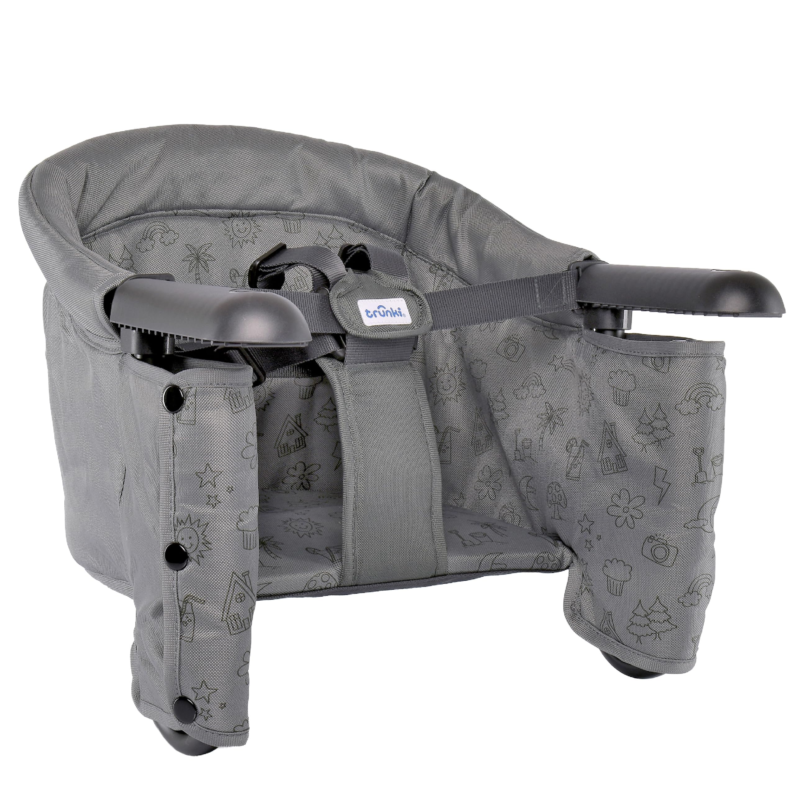 Trunki Clamp & Dine - Seggiolone ultra compatto, pieghevole, con borsa per il trasporto, lavabile e lavabile, seggiolone per neonati e bambini da 6 a 36 mesi (o 15 kg)