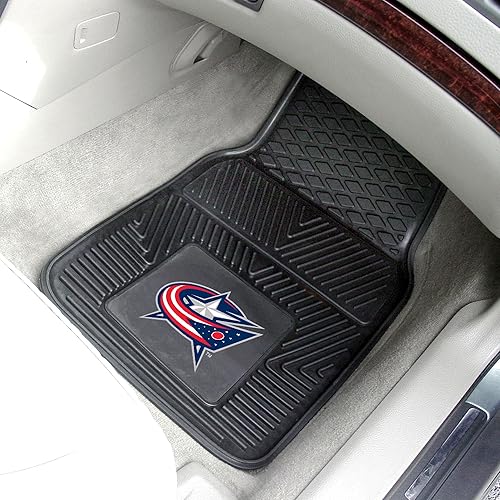 Miniatura 2 de FANMATS 10574 Columbus Blue Jackets - Juego de 2 alfombrillas de vinilo resistentes para automóvil, alfombrillas de primera fila, protección para