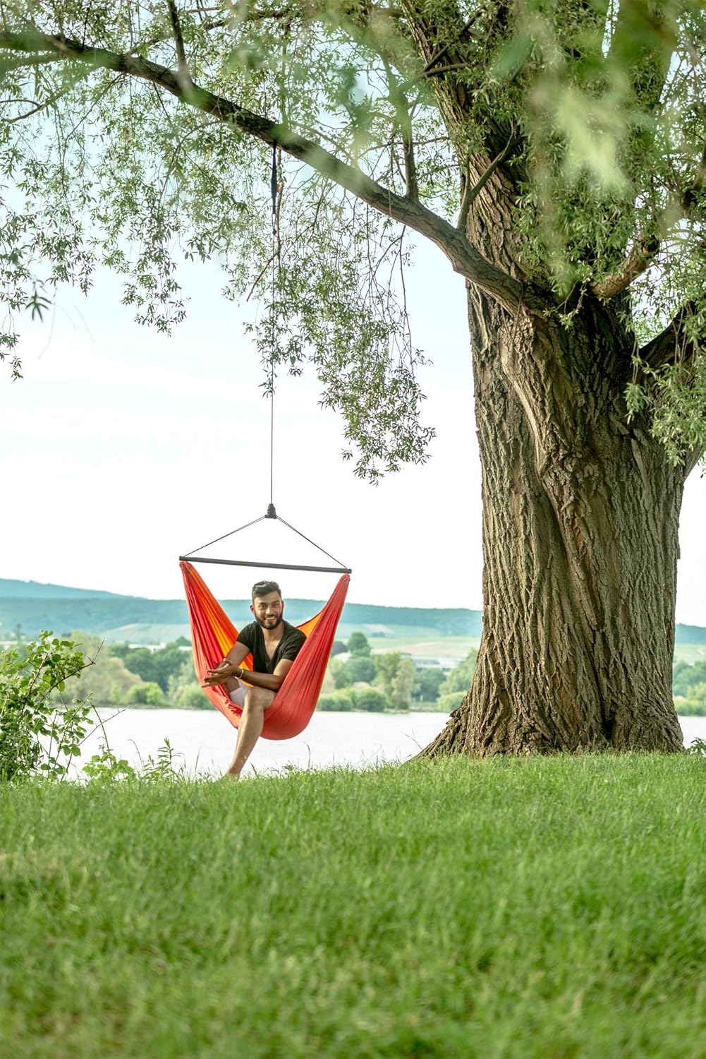 LA SIESTA ZunZun Travel Hammock Chair with Easy-Adjust Suspension, Lightweight, Portable, Outdoor Relaxation, Featuring Breathable Nylon Fabric, Max 265 Lbs, Sunrise