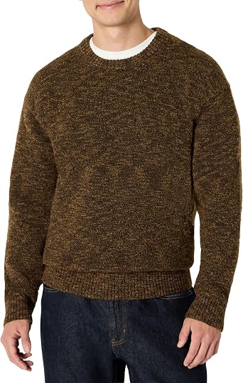 Amazon Essentials Mens Relaxed-Fit Multi-Color Heavyweight Crewneck Pullover Sweater