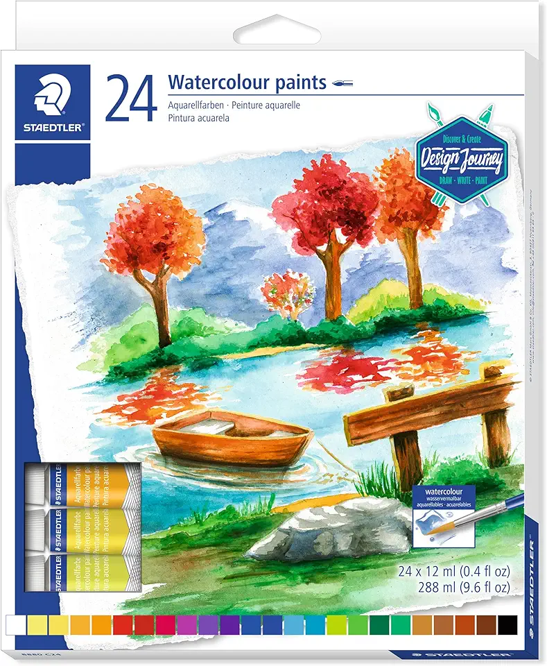Aquarela, Tinta Para Aquarela, Staedtler, 8880 C24 02, Multicolorido, 6 x 6 Polegadas