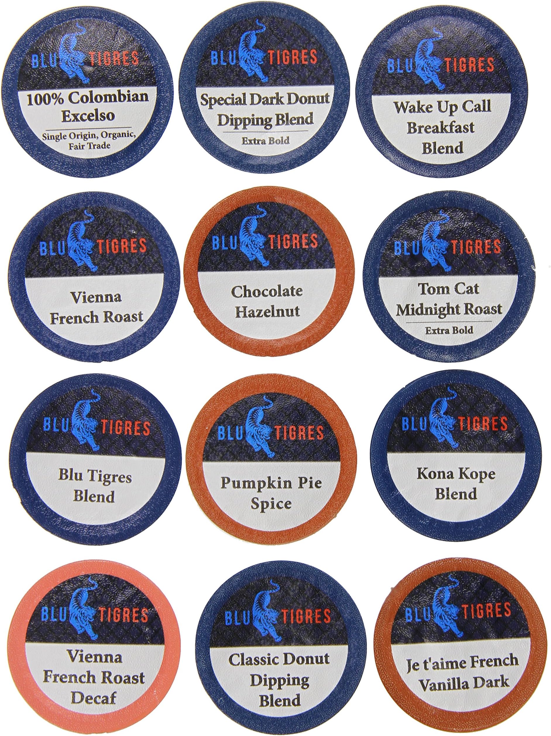 Blu Tigres Single-cup Coffee for Keurig K-Cup Brewers, Variety Sampler, 36 Count