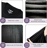 Vista 3 de Rocky Thermal Underwear for Women (Long Johns Thermals Set) Shirt & Pants, Base Layer with LeggingsBottoms SkiExtreme Cold